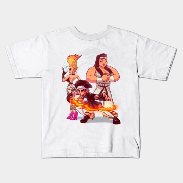 The Queen Of Fighters Kids T-Shirt by BrunoMota